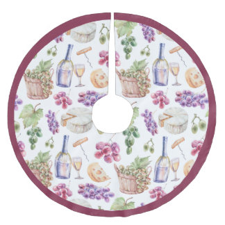 Jupon De Sapin En Polyester Brossé Tapis d'arbre en polyester brossé à motif amateur