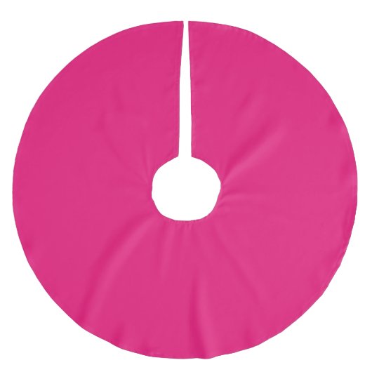 Jupon De Sapin En Polyester Brossé Tapis d'arbre fuchsia rose chaud (Devant)