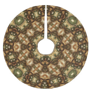 Jupon De Sapin En Polyester Brossé Tapis de arbre décoratif en or