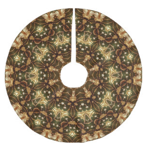 Jupon De Sapin En Polyester Brossé Tapis de arbre décoratif en or
