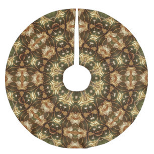 Jupon De Sapin En Polyester Brossé Tapis de arbre décoratif en or