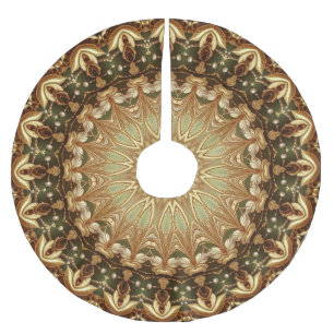 Jupon De Sapin En Polyester Brossé Tapis de arbre décoratif en or