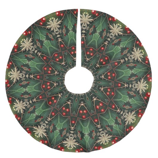Jupon De Sapin En Polyester Brossé Tapis de arbre décoratif vert (Devant)