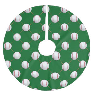 Jupon De Sapin En Polyester Brossé Tapis de base-ball et de battes pour sapin