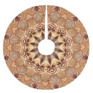 Jupon De Sapin En Polyester Brossé Tapis de base d'arbre décoratif en or