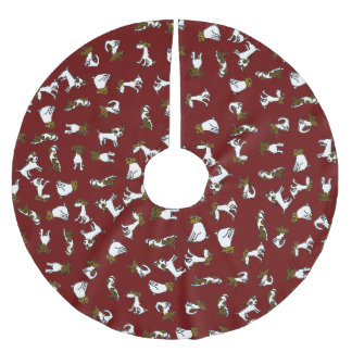 Jupon De Sapin En Polyester Brossé Tapis de base de sapin de dessin animé Jack Russel