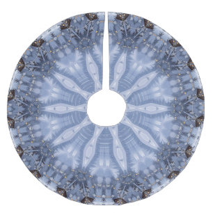 Jupon De Sapin En Polyester Brossé Tapis de Noël décoratif bleu pour sapin de Noël