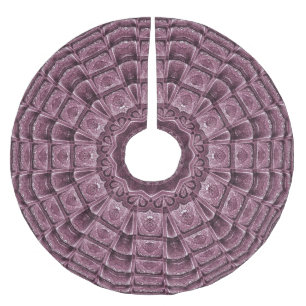 Jupon De Sapin En Polyester Brossé Tapis de Noël décoratif rose pour arbre