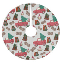 Tapis de Noël pour arbre avec camion vintage | Cam