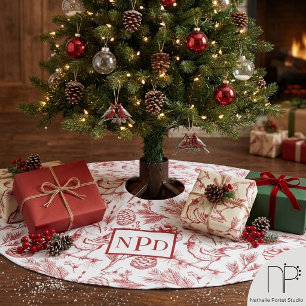 Jupon De Sapin En Polyester Brossé Tapis de Noël pour Couple Marié sous l'Arbre en Hi