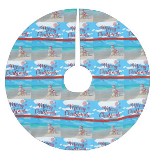 Jupon De Sapin En Polyester Brossé Tapis de Noël pour sapin Père Noël