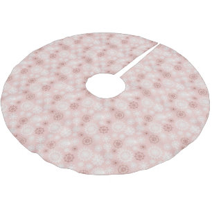 Jupon De Sapin En Polyester Brossé Tapis de Noël rose pour sapin