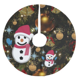 Jupon De Sapin En Polyester Brossé Tapis de pied de sapin de Noël