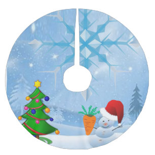 Jupon De Sapin En Polyester Brossé Tapis de pied de sapin de Noël