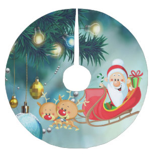 Jupon De Sapin En Polyester Brossé Tapis de pied pour sapin de Noël