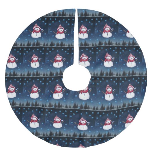 Jupon De Sapin En Polyester Brossé Tapis de sapin de Noël (Devant)