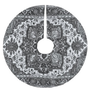 Jupon De Sapin En Polyester Brossé TAPIS PERSAN CLASSIQUE - Noir et Blanc