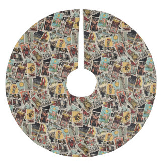 Jupon De Sapin En Polyester Brossé Tarot Cars Jupe Arbre de Noël - Motif Vintage