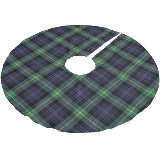 Jupon De Sapin En Polyester Brossé Tartan de Noël classique de la famille Plaid (Angle)