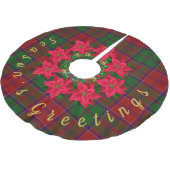 Jupon De Sapin En Polyester Brossé Tartan Noël Saison de voeux Poinsettia (Angle)