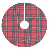 Jupon De Sapin En Polyester Brossé Tartan Plaid Red Classic Festive Noël (Devant)