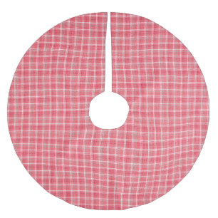 Jupon De Sapin En Polyester Brossé Tartan rouge rétro plaid : motif sans soudure.