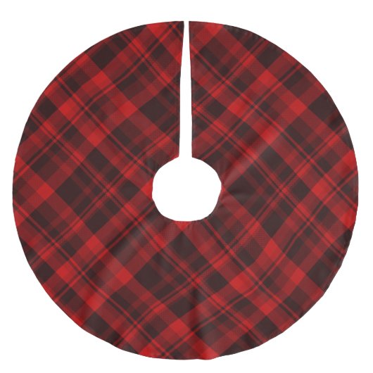 Jupon De Sapin En Polyester Brossé Tartan rouge rustique (Devant)