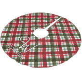 Jupon De Sapin En Polyester Brossé Tartan Royal Stewart Plaid Monogramme (Angle)