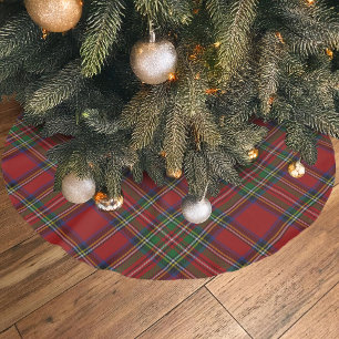 Jupon De Sapin En Polyester Brossé Tartan Royal Stewart Traditionnel Carreaux