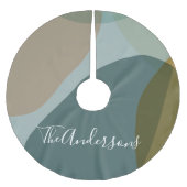 Jupon De Sapin En Polyester Brossé Taupe verte Terre Abstraite moderne personnalisée (Devant)