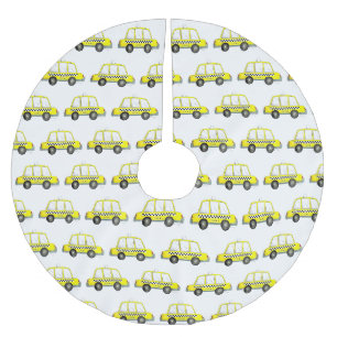 Jupon De Sapin En Polyester Brossé TAXI ! New York City NYC À damiers cabine jaune