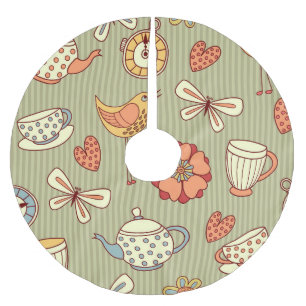 Jupon De Sapin En Polyester Brossé Tea Party d'été : Motif sans couture