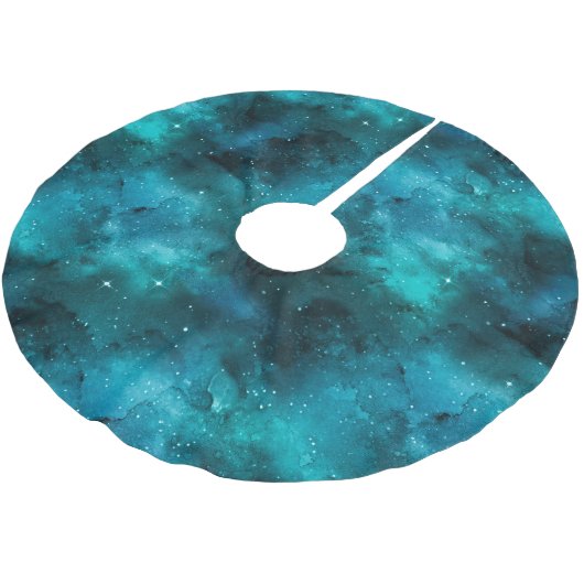 Jupon De Sapin En Polyester Brossé Teal Galaxy Series 7 (Angle)