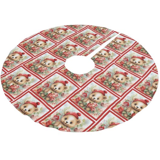 Jupon De Sapin En Polyester Brossé Teddy Bear (Angle)