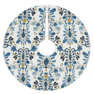 Jupon De Sapin En Polyester Brossé teinture à cravate Ikat, aquarelle tribale