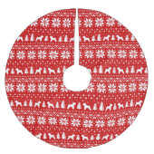 Jupon De Sapin En Polyester Brossé Terriers roux doux Motif de Noël (Devant)