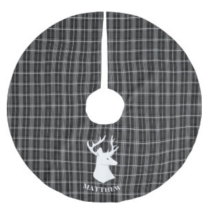 Jupon De Sapin En Polyester Brossé Tête d'attelage sur plaque noire et blanche