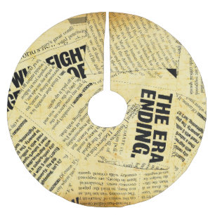 Jupon De Sapin En Polyester Brossé Texte du journal de presse avec vieux papier