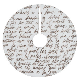 Jupon De Sapin En Polyester Brossé Texte du manuscrit d'encre Brown rétro
