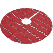 Jupon De Sapin En Polyester Brossé Texte personnalisé de Noël Rouge Blanc Manipulé (Angle)