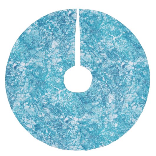 Jupon De Sapin En Polyester Brossé Texture bleu et Marbre blanc (Devant)