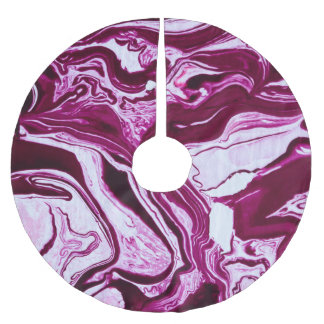 Jupon De Sapin En Polyester Brossé Texture de marbre magenta : Art Abstrait des fluid