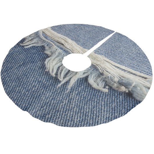 Jupon De Sapin En Polyester Brossé Texture jean déchiré, arrière - plan élégant. (Angle)