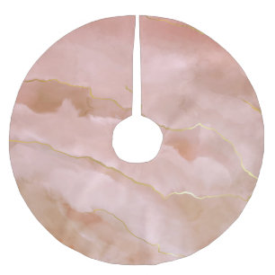 Jupon De Sapin En Polyester Brossé Texture or en marbre rose liquide