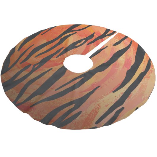 Jupon De Sapin En Polyester Brossé Tiger chaud orange et noir (Angle)