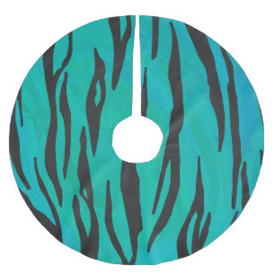 Jupon De Sapin En Polyester Brossé Tiger noir et Turquoise