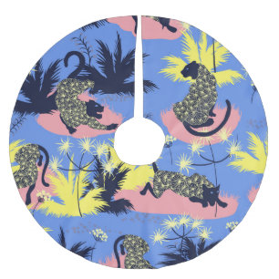 Jupon De Sapin En Polyester Brossé Tigre géométrique, léopard : motif pour enfants.