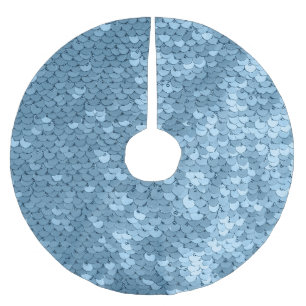 Jupon De Sapin En Polyester Brossé Tissu de séquence : Séquin bleu ciel.