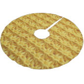 Jupon De Sapin En Polyester Brossé Tissu tricoté jaune : texture rayée. (Angle)