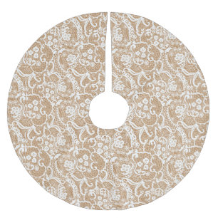 Jupon De Sapin En Polyester Brossé Toile de jute et jupe chics minables d'arbre de